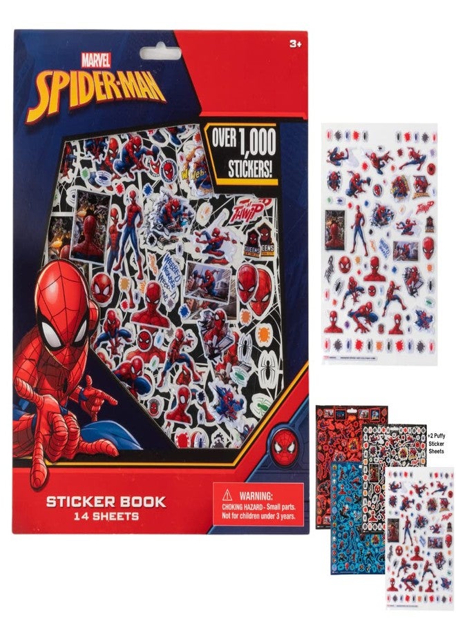 Innovative Designs Marvel Spiderman Stickers for Kids, 14 Sheet Spiderman Sticker Book Set Including Puffy Stickers, 1200+ Stickers - Image 1